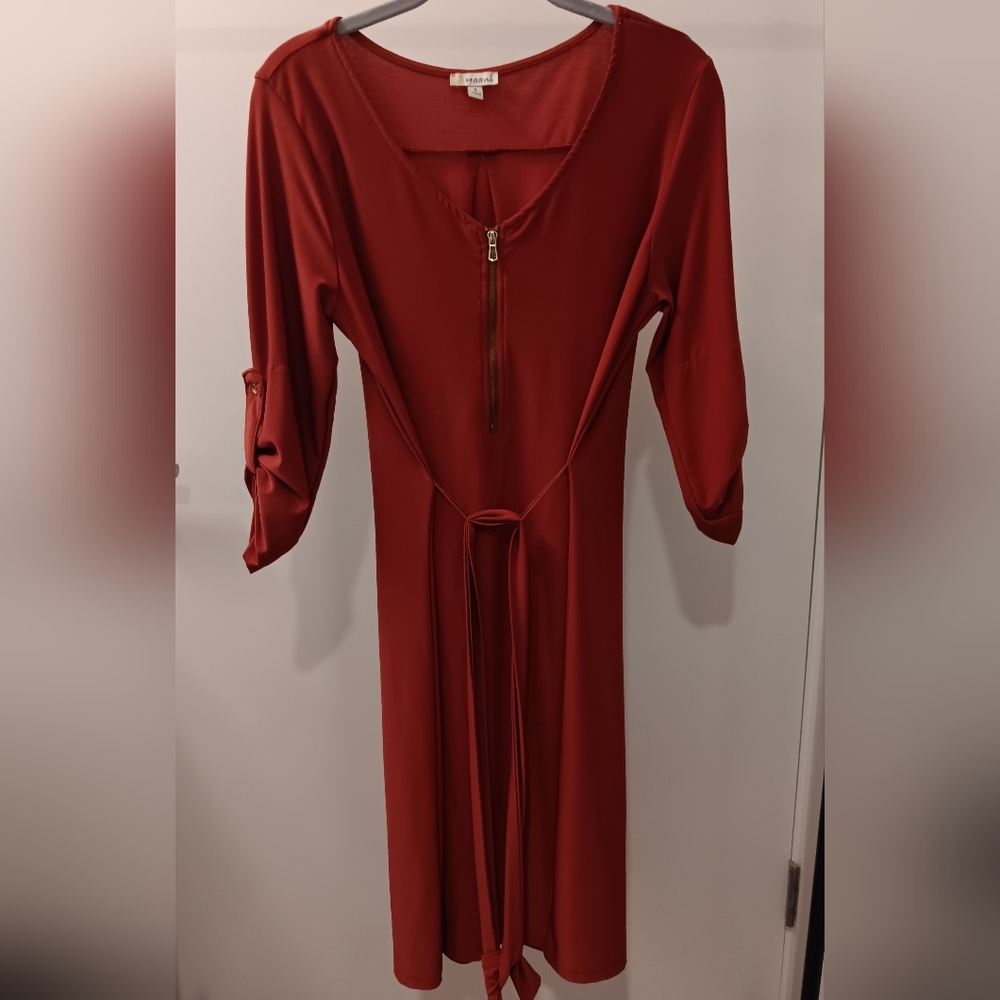 Haani Long Sleeve Red Dress